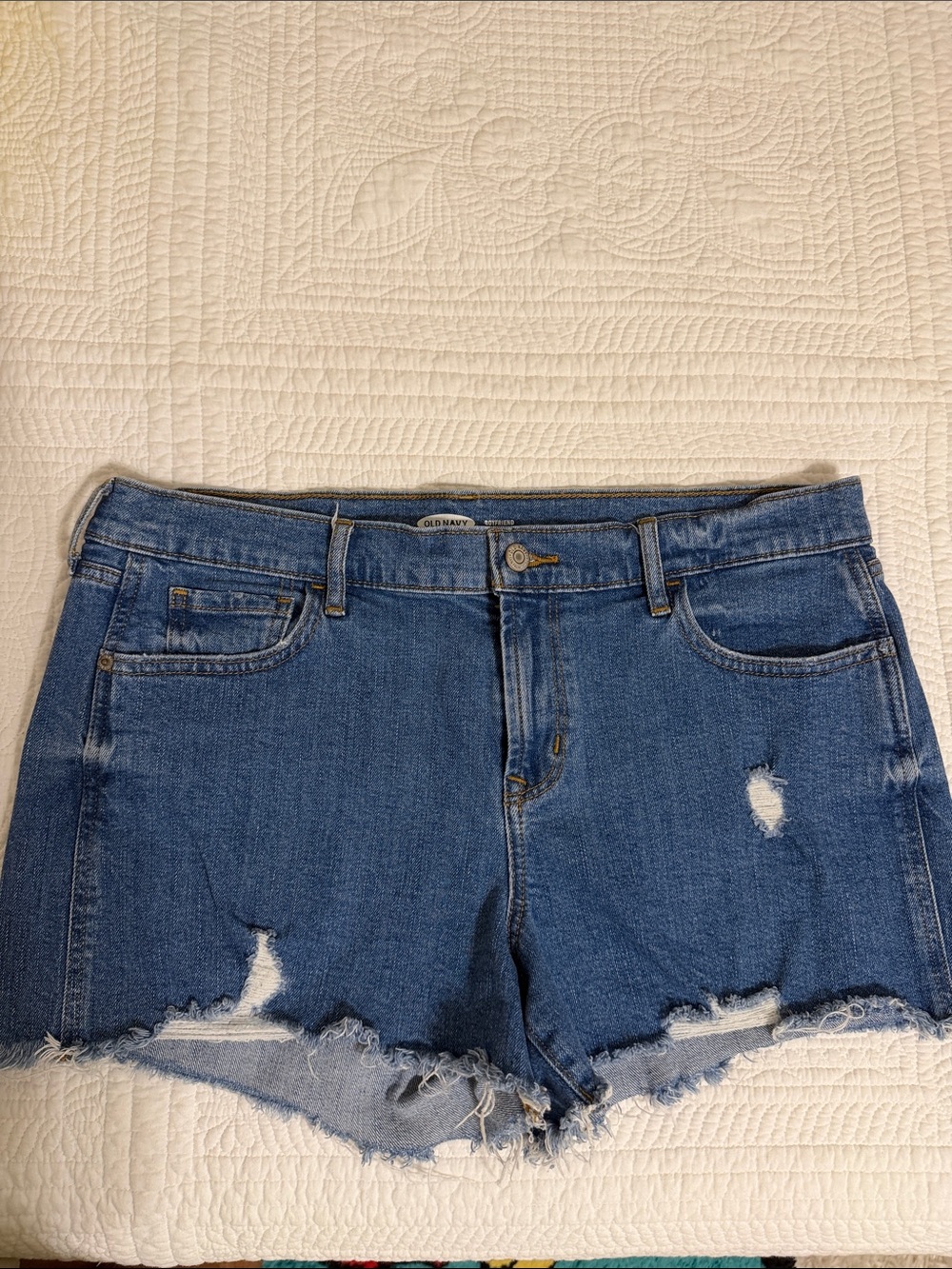 Old Navy Blue Distressed Denim Cutoff Shorts